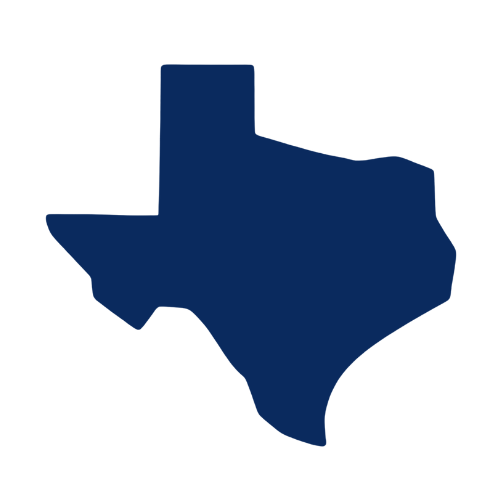 Silhouette of Texas highlighting Lewisville service area